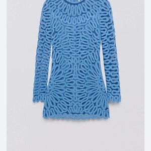 Jonathan Simkhai Blue Crochet Mini Dress